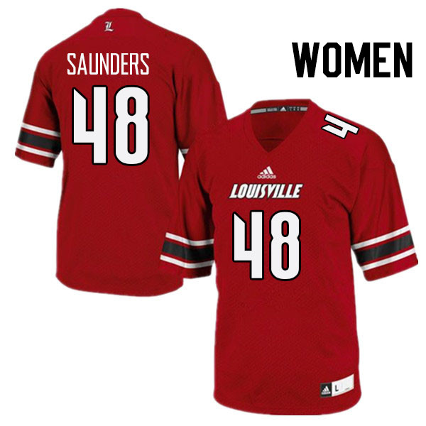 Women #48 Dakadrien Saunders Louisville Cardinals College Football Jerseys Stitched Sale-Red - Click Image to Close